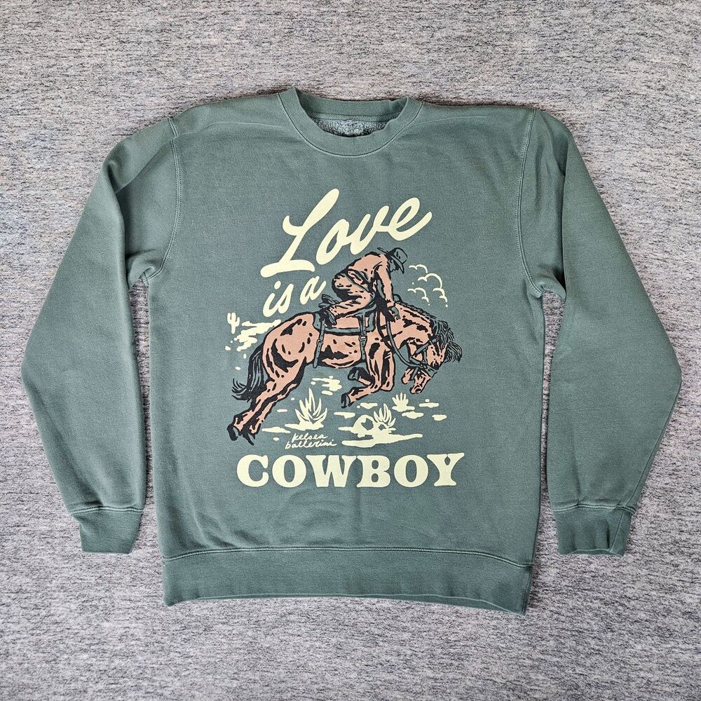 Kelsea Ballerini Love Is A Cowboy Crewneck Sweatshirt Green Size M Tour Merch